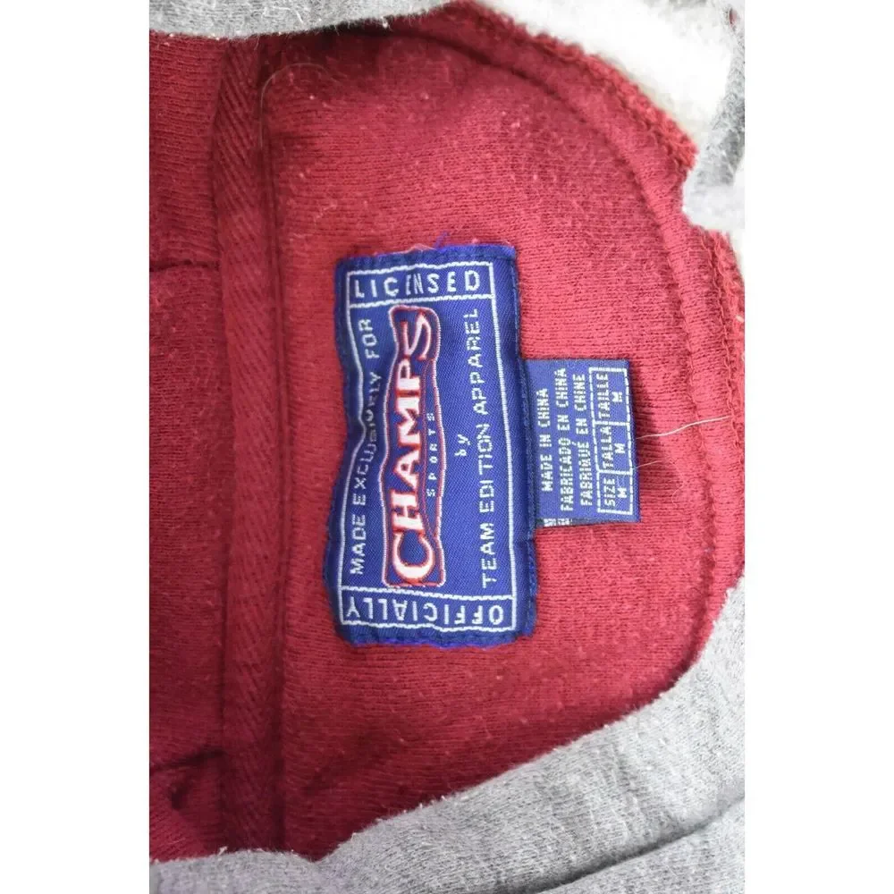 Champs Mens Gray Arkansas Embroidered Drawstring Hood Sweatshirt Front Pouch M - Picture 7 of 8